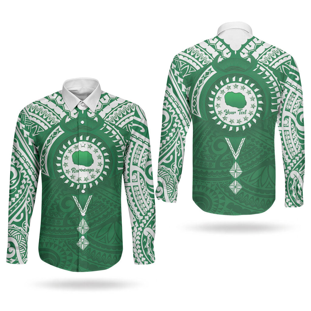 Personalised Cook Islands Rarotonga Couples Matching Mermaid Dress and Long Sleeve Button Shirt Map With Kuki Airani Manta Ray Tattoo LT14 - Polynesian Pride
