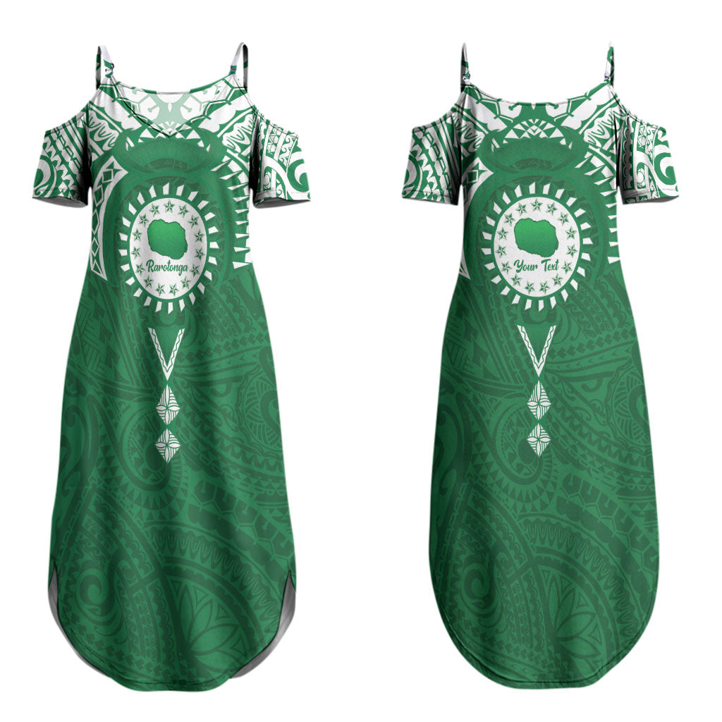 Personalised Cook Islands Rarotonga Couples Matching Summer Maxi Dress and Long Sleeve Button Shirt Map With Kuki Airani Manta Ray Tattoo LT14 - Polynesian Pride