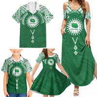 Personalised Cook Islands Rarotonga Family Matching Summer Maxi Dress and Hawaiian Shirt Map With Kuki Airani Manta Ray Tattoo LT14 - Polynesian Pride