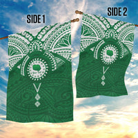 Personalised Cook Islands Rarotonga Garden Flag Map With Kuki Airani Manta Ray Tattoo LT14 - Polynesian Pride