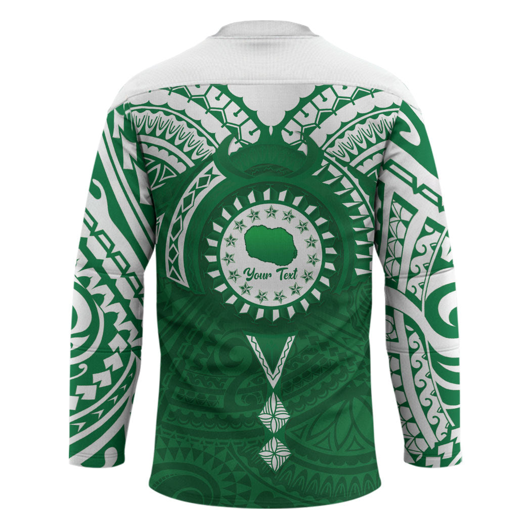 Personalised Cook Islands Rarotonga Hockey Jersey Map With Kuki Airani Manta Ray Tattoo LT14 - Polynesian Pride