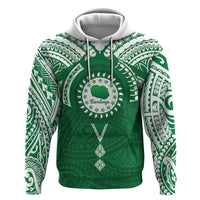 Personalised Cook Islands Rarotonga Hoodie Map With Kuki Airani Manta Ray Tattoo LT14 Pullover Hoodie Green - Polynesian Pride