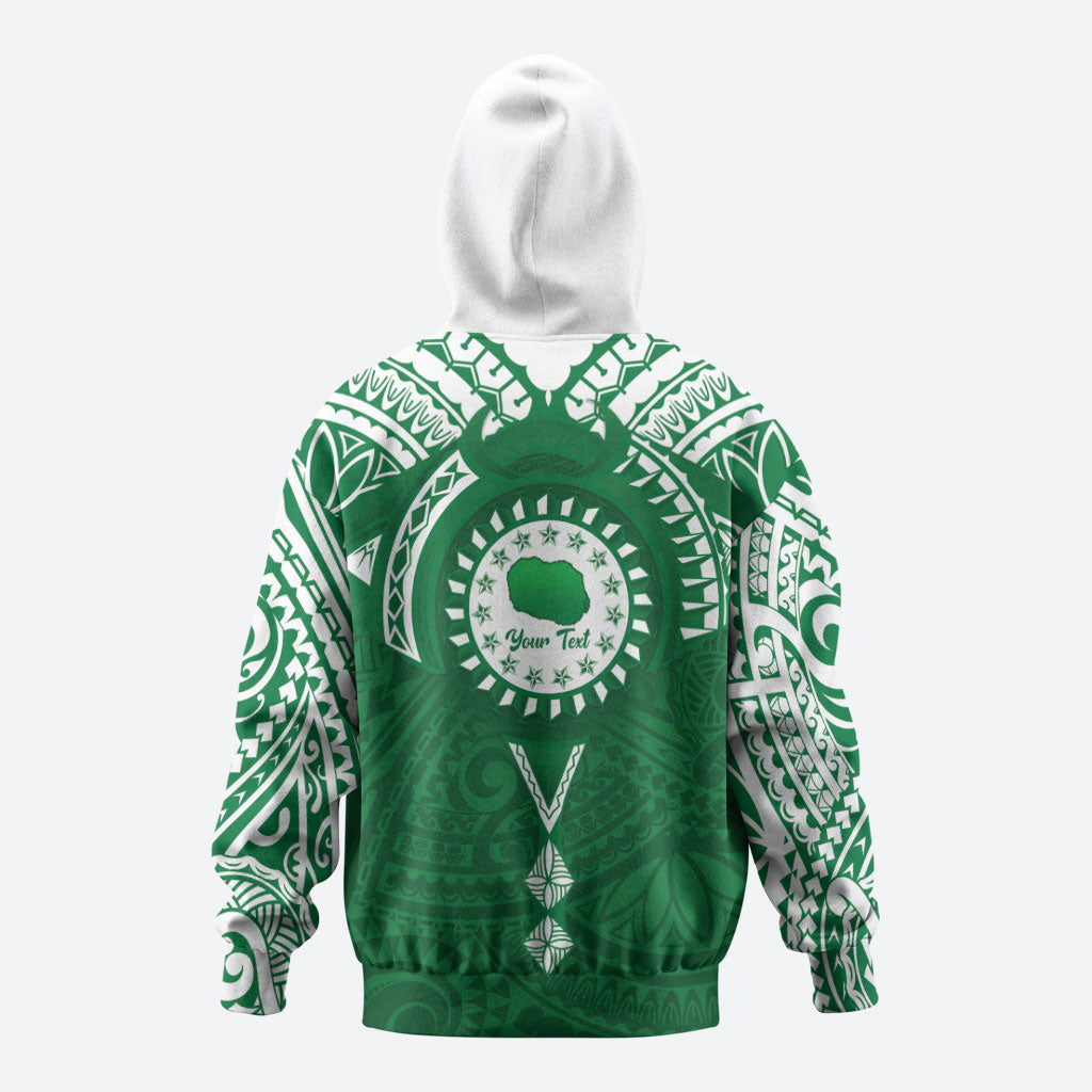 Personalised Cook Islands Rarotonga Hoodie Map With Kuki Airani Manta Ray Tattoo LT14 - Polynesian Pride