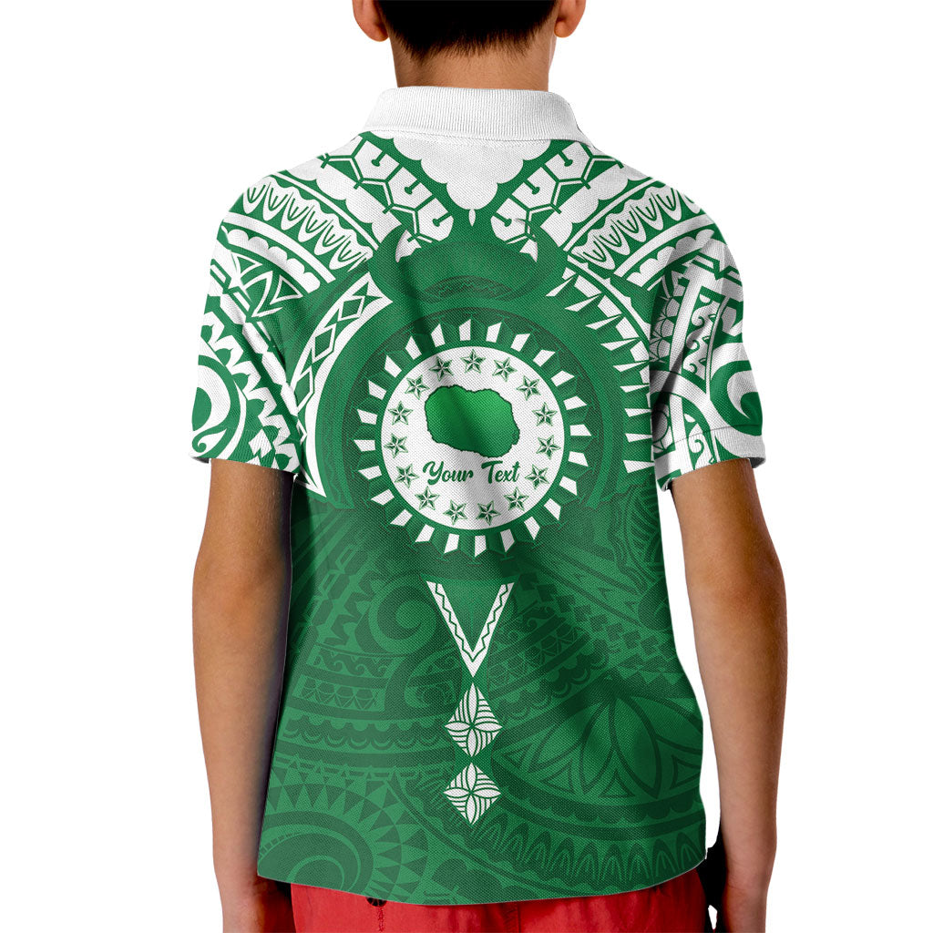 Personalised Cook Islands Rarotonga Kid Polo Shirt Map With Kuki Airani Manta Ray Tattoo LT14 - Polynesian Pride