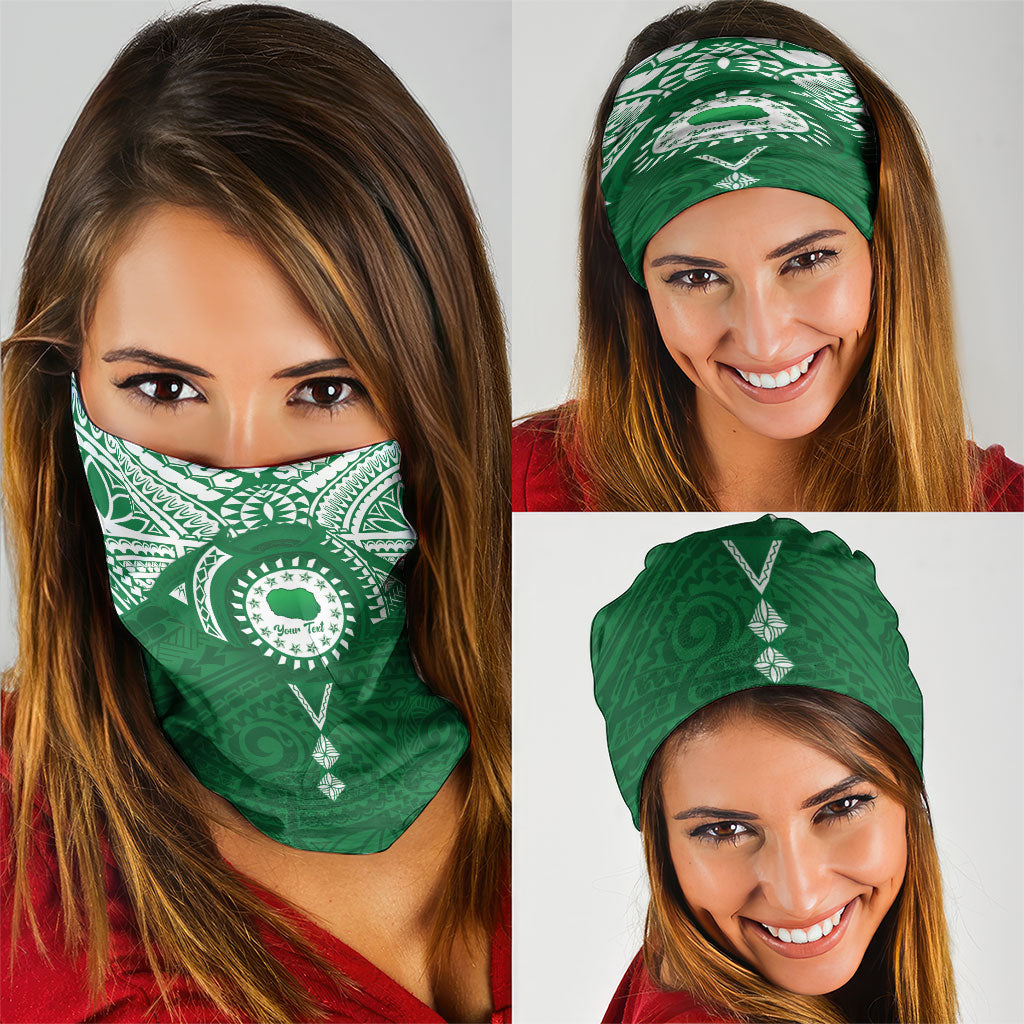 Personalised Cook Islands Rarotonga Neck Gaiter Map With Kuki Airani Manta Ray Tattoo LT14 - Polynesian Pride