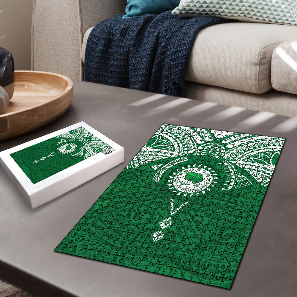 Personalised Cook Islands Rarotonga Puzzle Map With Kuki Airani Manta Ray Tattoo LT14 - Polynesian Pride