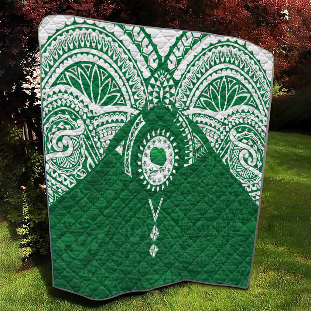 Personalised Cook Islands Rarotonga Quilt Map With Kuki Airani Manta Ray Tattoo LT14 - Polynesian Pride