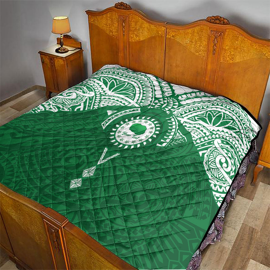 Personalised Cook Islands Rarotonga Quilt Map With Kuki Airani Manta Ray Tattoo LT14 - Polynesian Pride
