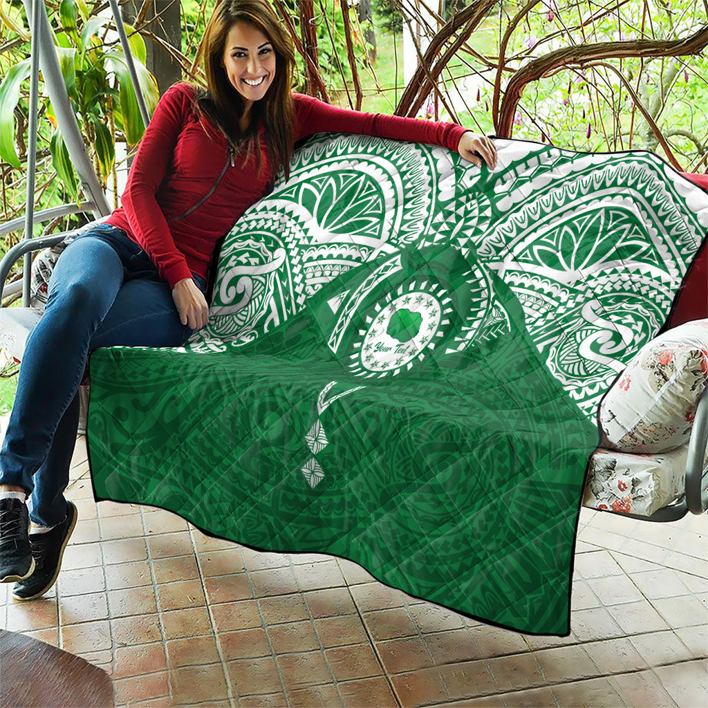 Personalised Cook Islands Rarotonga Quilt Map With Kuki Airani Manta Ray Tattoo LT14 - Polynesian Pride