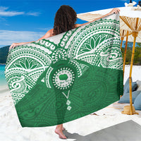 Personalised Cook Islands Rarotonga Sarong Map With Kuki Airani Manta Ray Tattoo LT14 One Size 44 x 66 inches Green - Polynesian Pride