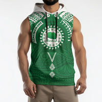 Personalised Cook Islands Rarotonga Sleeveless Hoodie Map With Kuki Airani Manta Ray Tattoo LT14 - Polynesian Pride
