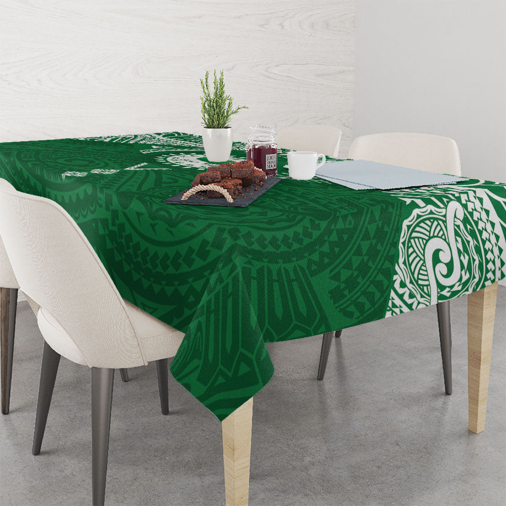 Personalised Cook Islands Rarotonga Tablecloth Map With Kuki Airani Manta Ray Tattoo LT14 - Polynesian Pride