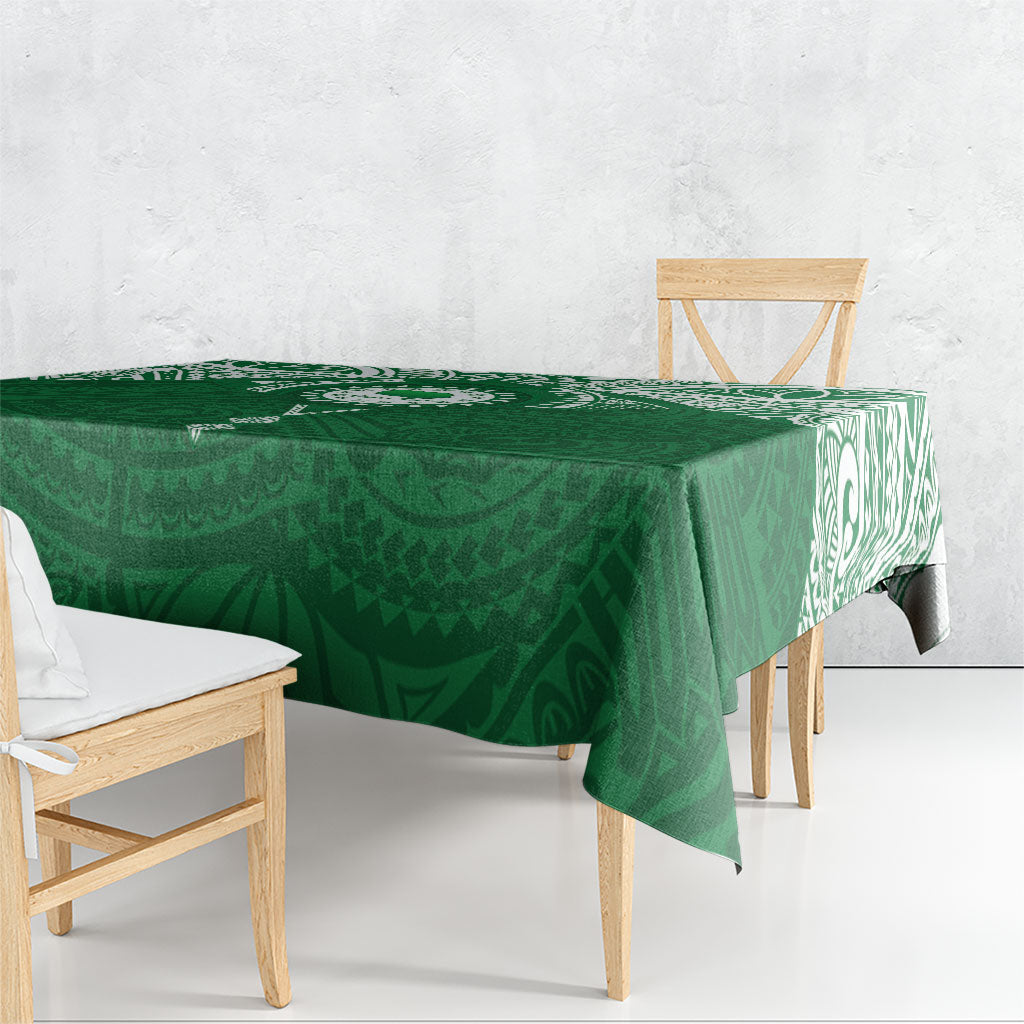 Personalised Cook Islands Rarotonga Tablecloth Map With Kuki Airani Manta Ray Tattoo LT14 - Polynesian Pride