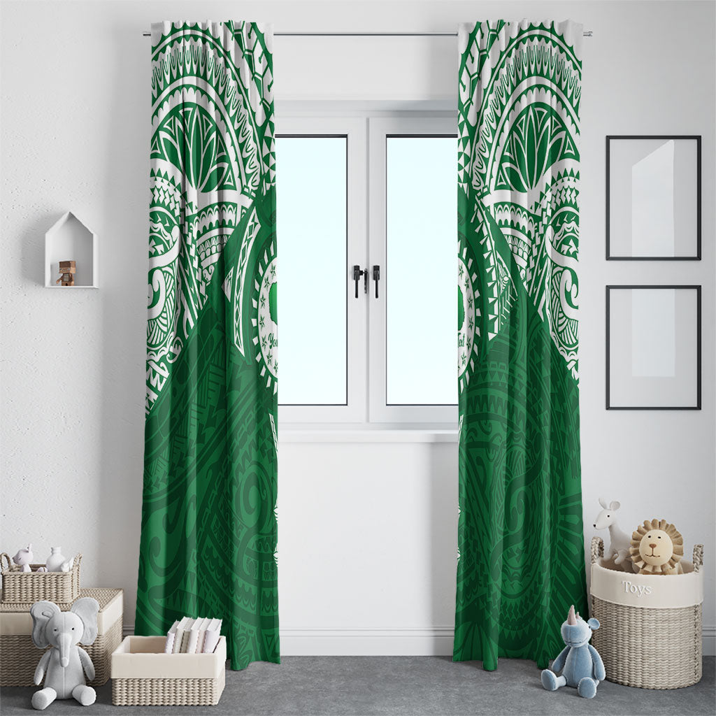 Personalised Cook Islands Rarotonga Window Curtain Map With Kuki Airani Manta Ray Tattoo LT14 - Polynesian Pride