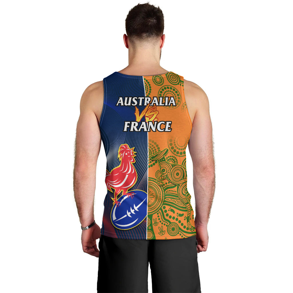 France And Australia Rugby Men Tank Top 2023 World Cup Le Bleus Wallabies Together LT14 - Polynesian Pride