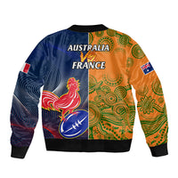 France And Australia Rugby Sleeve Zip Bomber Jacket 2023 World Cup Le Bleus Wallabies Together LT14 - Polynesian Pride
