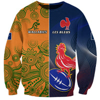 France And Australia Rugby Sweatshirt 2023 World Cup Le Bleus Wallabies Together LT14 Unisex Gold - Polynesian Pride