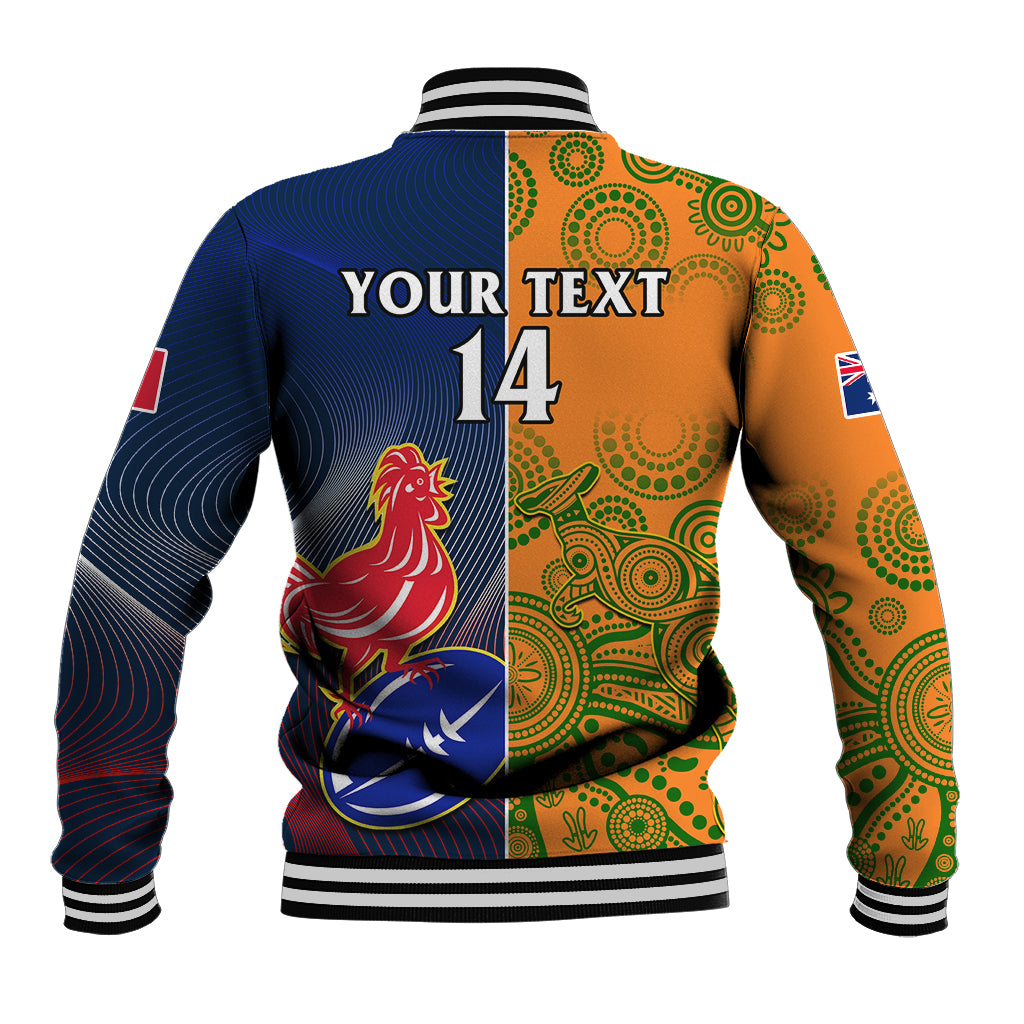 Custom France And Australia Rugby Baseball Jacket 2023 World Cup Le Bleus Wallabies Together LT14 - Polynesian Pride