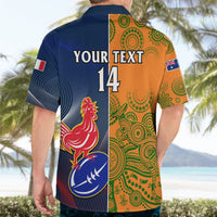 Custom France And Australia Rugby Hawaiian Shirt 2023 World Cup Le Bleus Wallabies Together LT14 - Polynesian Pride