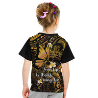 Polynesia Suicide Prevention Awareness Kid T Shirt Your Life Is Worth Living For Polynesian Gold Pattern LT14 - Polynesian Pride