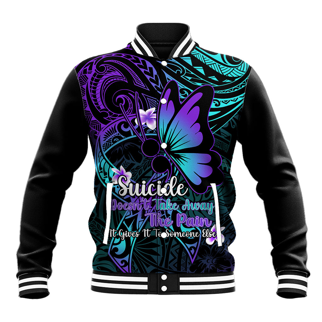 Polynesia Suicide Prevention Awareness Baseball Jacket Your Life Is Worth Living For Polynesian Purple Pattern LT14 Unisex Purple - Polynesian Pride