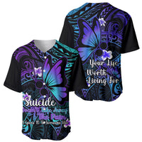 Polynesia Suicide Prevention Awareness Baseball Jersey Your Life Is Worth Living For Polynesian Purple Pattern LT14 - Polynesian Pride