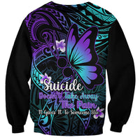 Polynesia Suicide Prevention Awareness Sweatshirt Your Life Is Worth Living For Polynesian Purple Pattern LT14 Unisex Purple - Polynesian Pride