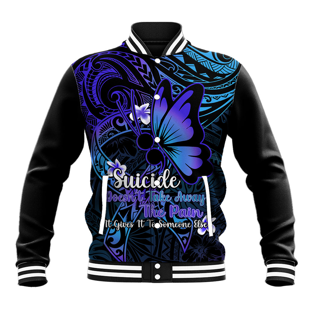 Polynesia Suicide Prevention Awareness Baseball Jacket Your Life Is Worth Living For Polynesian Blue Pattern LT14 Unisex Blue - Polynesian Pride