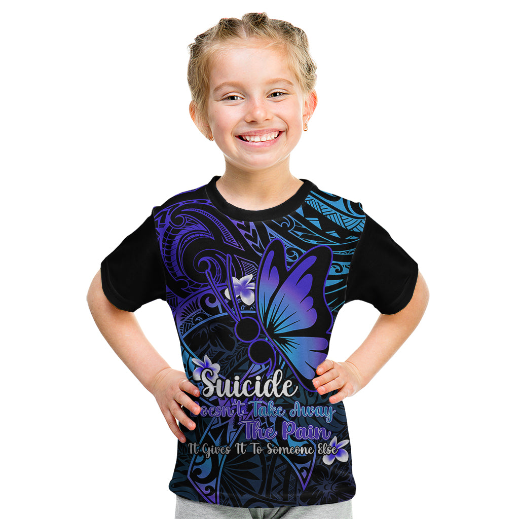 Polynesia Suicide Prevention Awareness Kid T Shirt Your Life Is Worth Living For Polynesian Blue Pattern LT14 Blue - Polynesian Pride