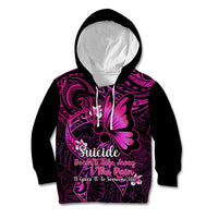 Polynesia Suicide Prevention Awareness Kid Hoodie Your Life Is Worth Living For Polynesian Pink Pattern LT14 Hoodie Pink - Polynesian Pride