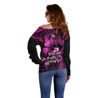 Polynesia Suicide Prevention Awareness Off Shoulder Sweater Your Life Is Worth Living For Polynesian Pink Pattern LT14 - Polynesian Pride