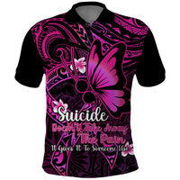 Polynesia Suicide Prevention Awareness Polo Shirt Your Life Is Worth Living For Polynesian Pink Pattern LT14 Pink - Polynesian Pride