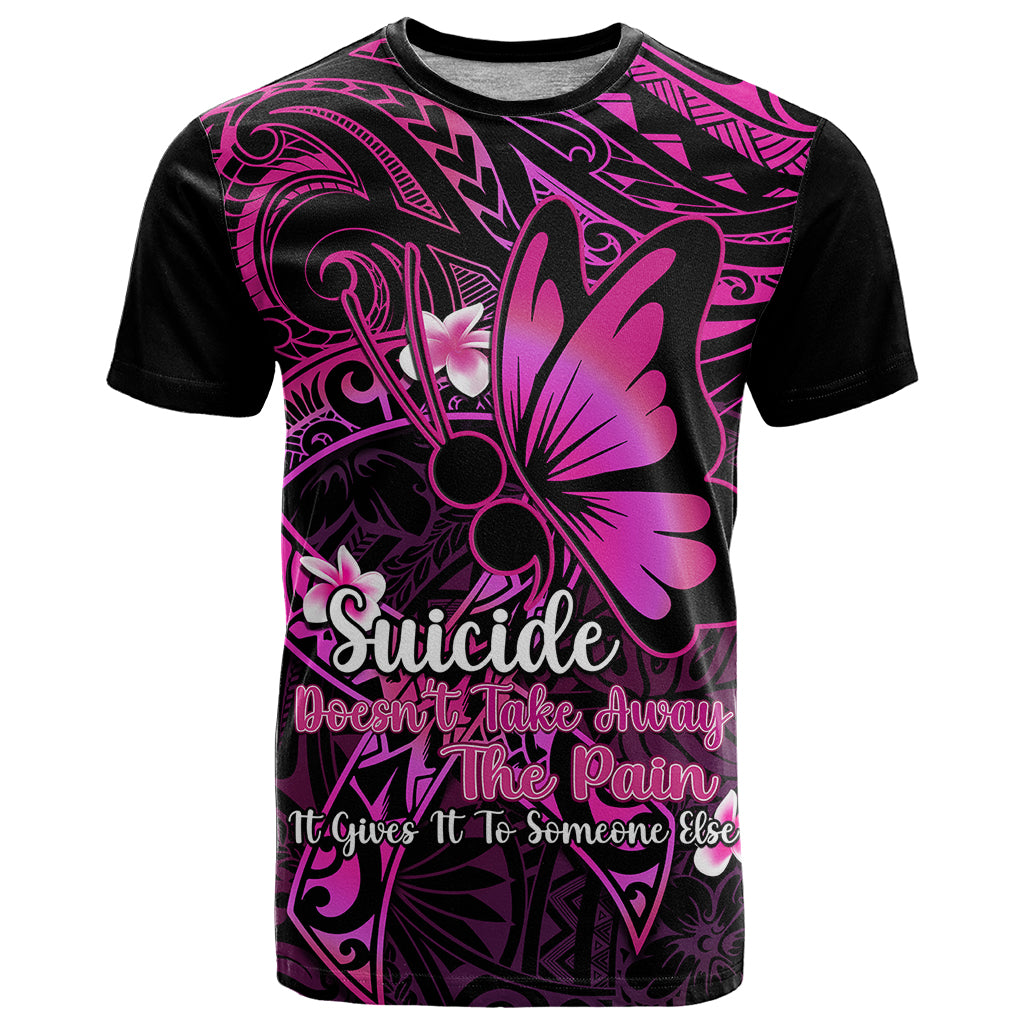 Polynesia Suicide Prevention Awareness T Shirt Your Life Is Worth Living For Polynesian Pink Pattern LT14 Pink - Polynesian Pride