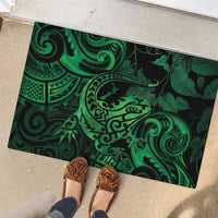 New Zealand Tuatara Rubber Doormat Aotearoa Maori Clematis Flowers - Green LT14 - Polynesian Pride