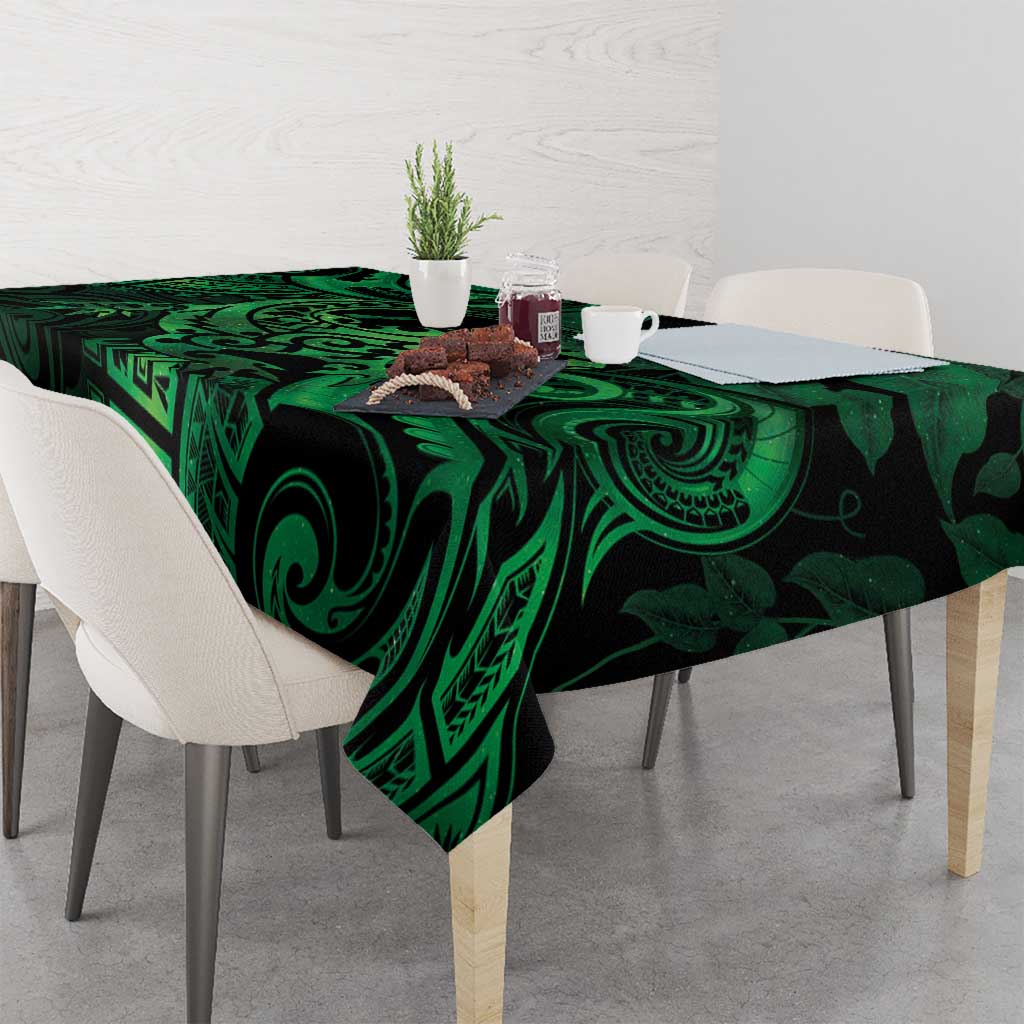 New Zealand Tuatara Tablecloth Aotearoa Maori Clematis Flowers - Green LT14 - Polynesian Pride