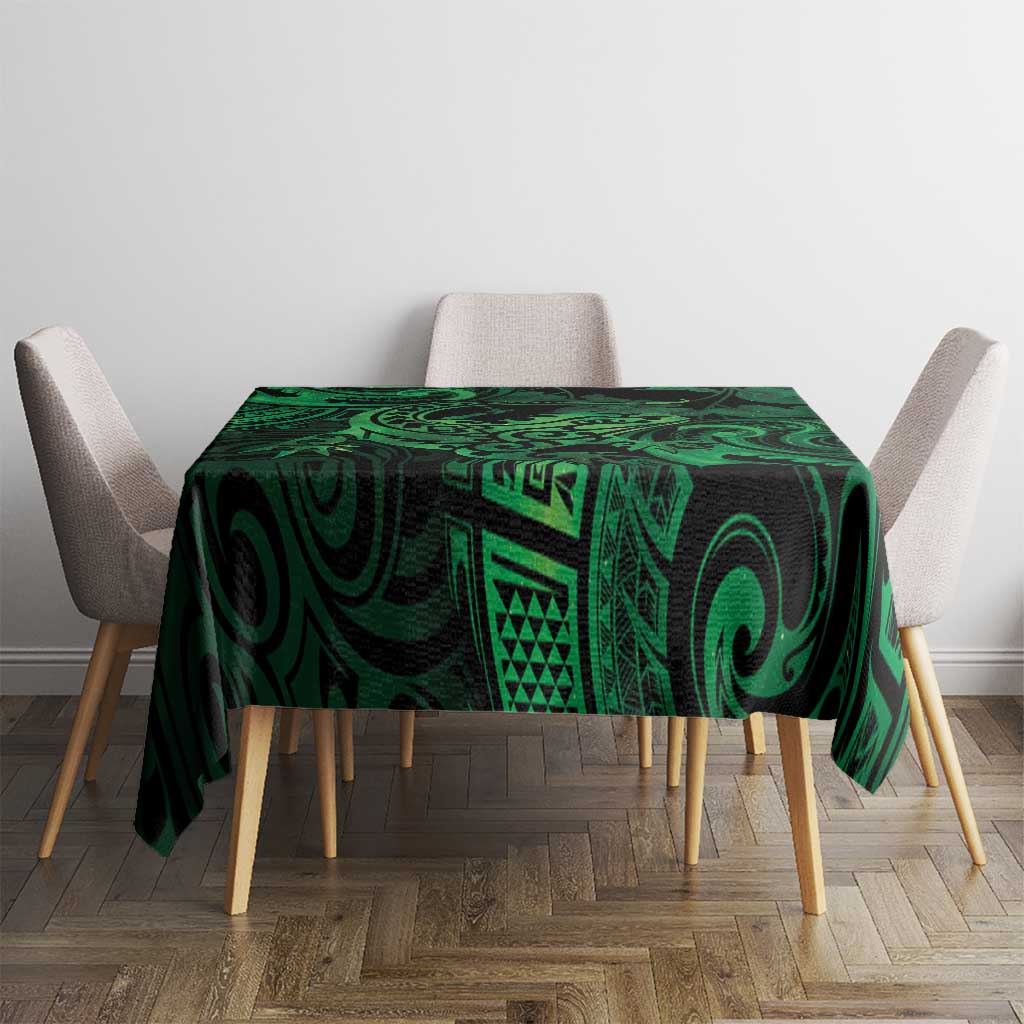 New Zealand Tuatara Tablecloth Aotearoa Maori Clematis Flowers - Green LT14 - Polynesian Pride
