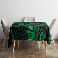New Zealand Tuatara Tablecloth Aotearoa Maori Clematis Flowers - Green LT14 - Polynesian Pride
