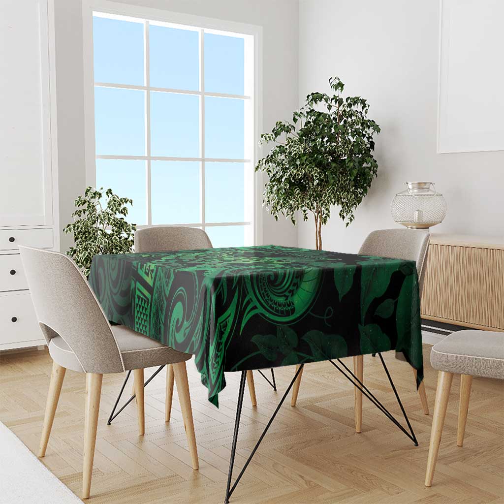 New Zealand Tuatara Tablecloth Aotearoa Maori Clematis Flowers - Green LT14 - Polynesian Pride