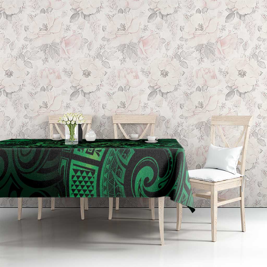 New Zealand Tuatara Tablecloth Aotearoa Maori Clematis Flowers - Green LT14 - Polynesian Pride