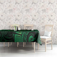 New Zealand Tuatara Tablecloth Aotearoa Maori Clematis Flowers - Green LT14 - Polynesian Pride