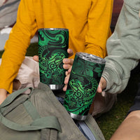 New Zealand Tuatara Tumbler Cup Aotearoa Maori Clematis Flowers - Green