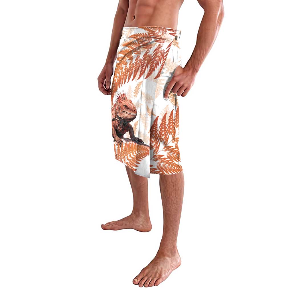 Red New Zealand Tuatara Lavalava Aotearoa Sphenodon Punctatus Silver Fern