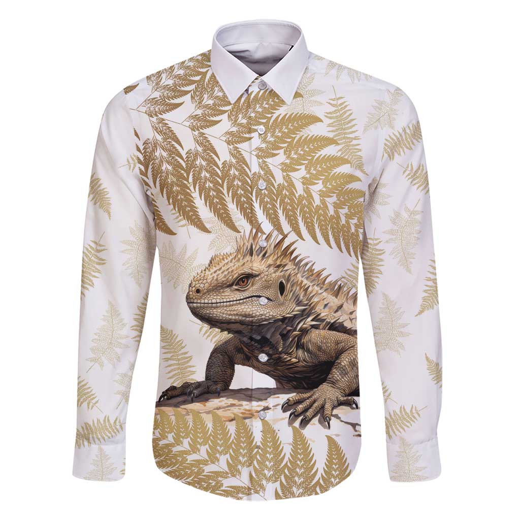Gold New Zealand Tuatara Family Matching Mermaid Dress and Hawaiian Shirt Aotearoa Sphenodon Punctatus Silver Fern