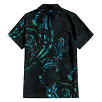 New Zealand Skink Family Matching Long Sleeve Bodycon Dress and Hawaiian Shirt Aotearoa Maori Mix Paua Shell