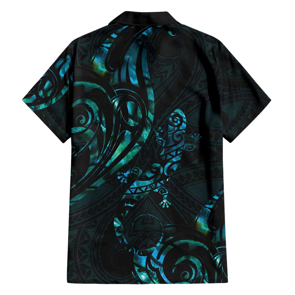 New Zealand Skink Family Matching Tank Maxi Dress and Hawaiian Shirt Aotearoa Maori Mix Paua Shell