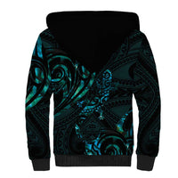 New Zealand Skink Sherpa Hoodie Aotearoa Maori Mix Paua Shell