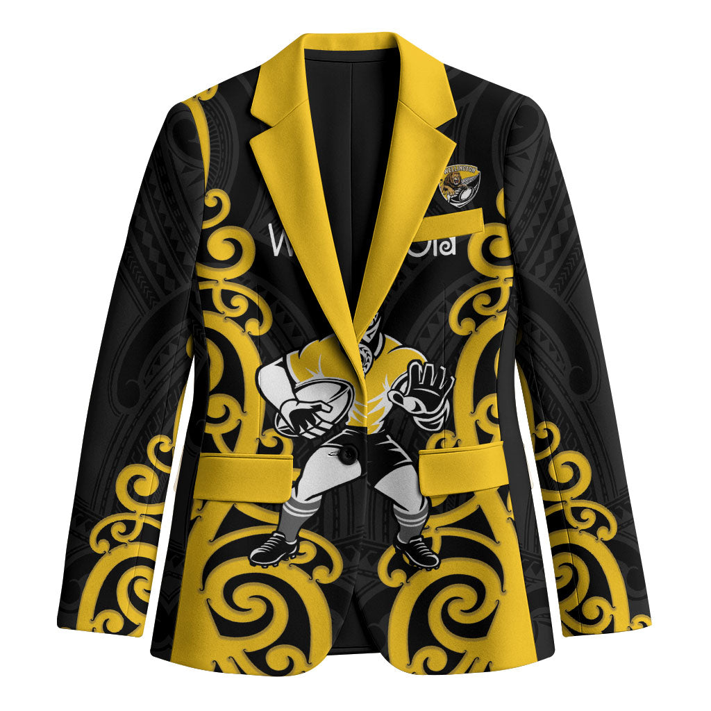 Wellington Custom Rugby New Zealand Blazer Aotearoa Maori Pukana Tiki Mascot