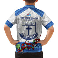 Fiji Holy Cross College Family Matching Long Sleeve Bodycon Dress and Hawaiian Shirt Happy 50th Anniversary Fijian Tagimoucia Tapa Pattern LT14 - Polynesian Pride