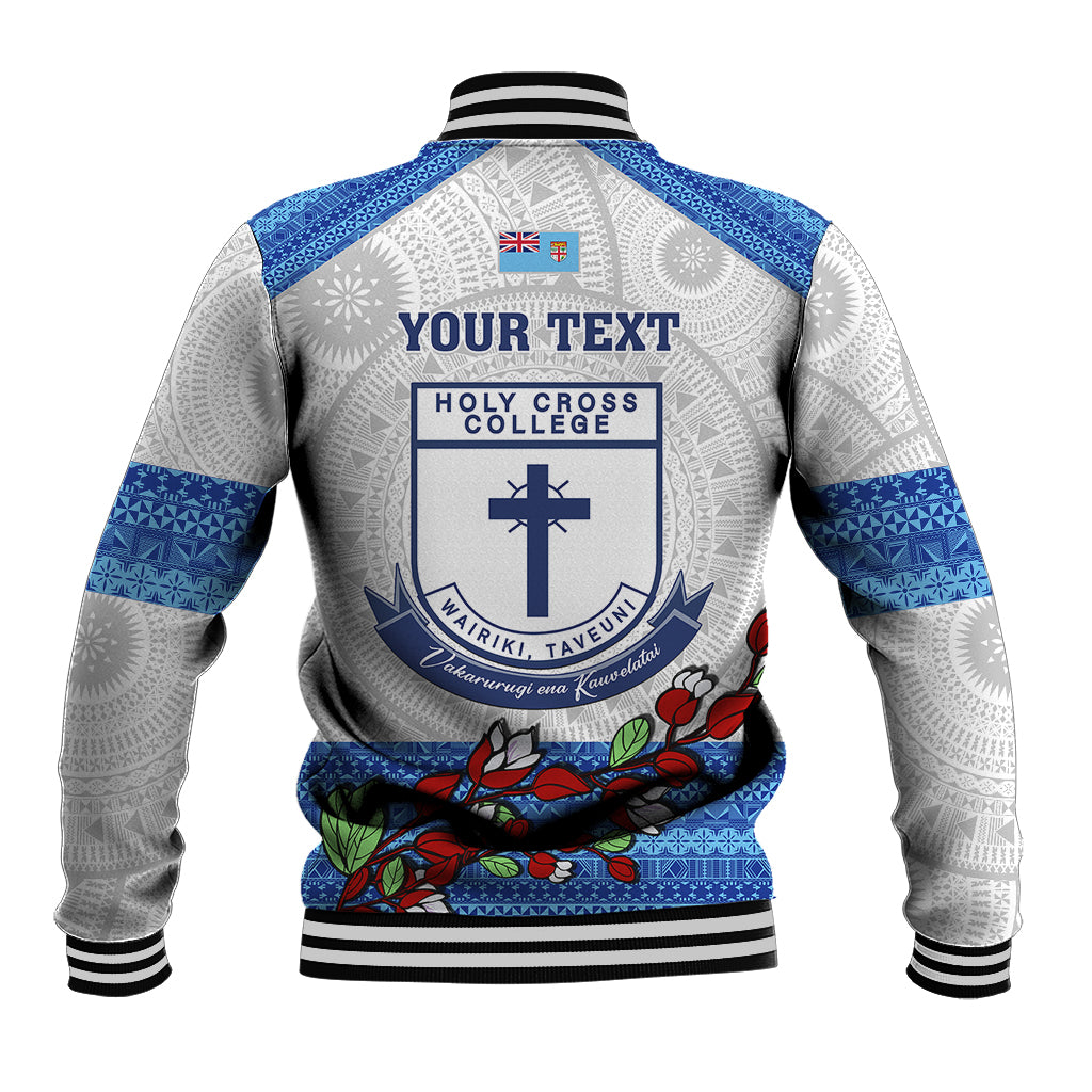 Personalised Fiji Holy Cross College Baseball Jacket Happy 50th Anniversary Fijian Tagimoucia Tapa Pattern LT14 - Polynesian Pride