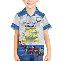 Personalised Fiji Holy Cross College Hawaiian Shirt Happy 50th Anniversary Fijian Tagimoucia Tapa Pattern LT14 - Polynesian Pride